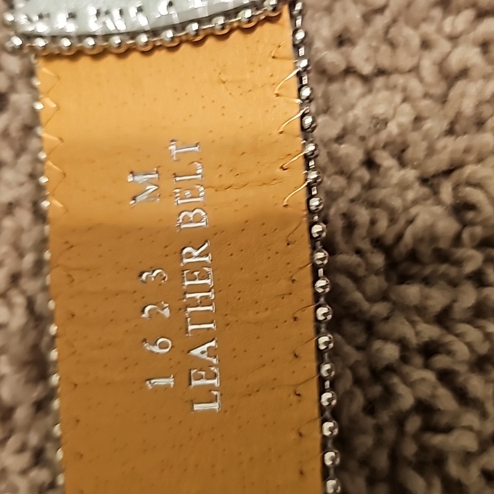 Bling silver belt.